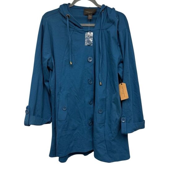 Christian Siriano blue ponte swing jacket size 2x - Picture 1 of 5